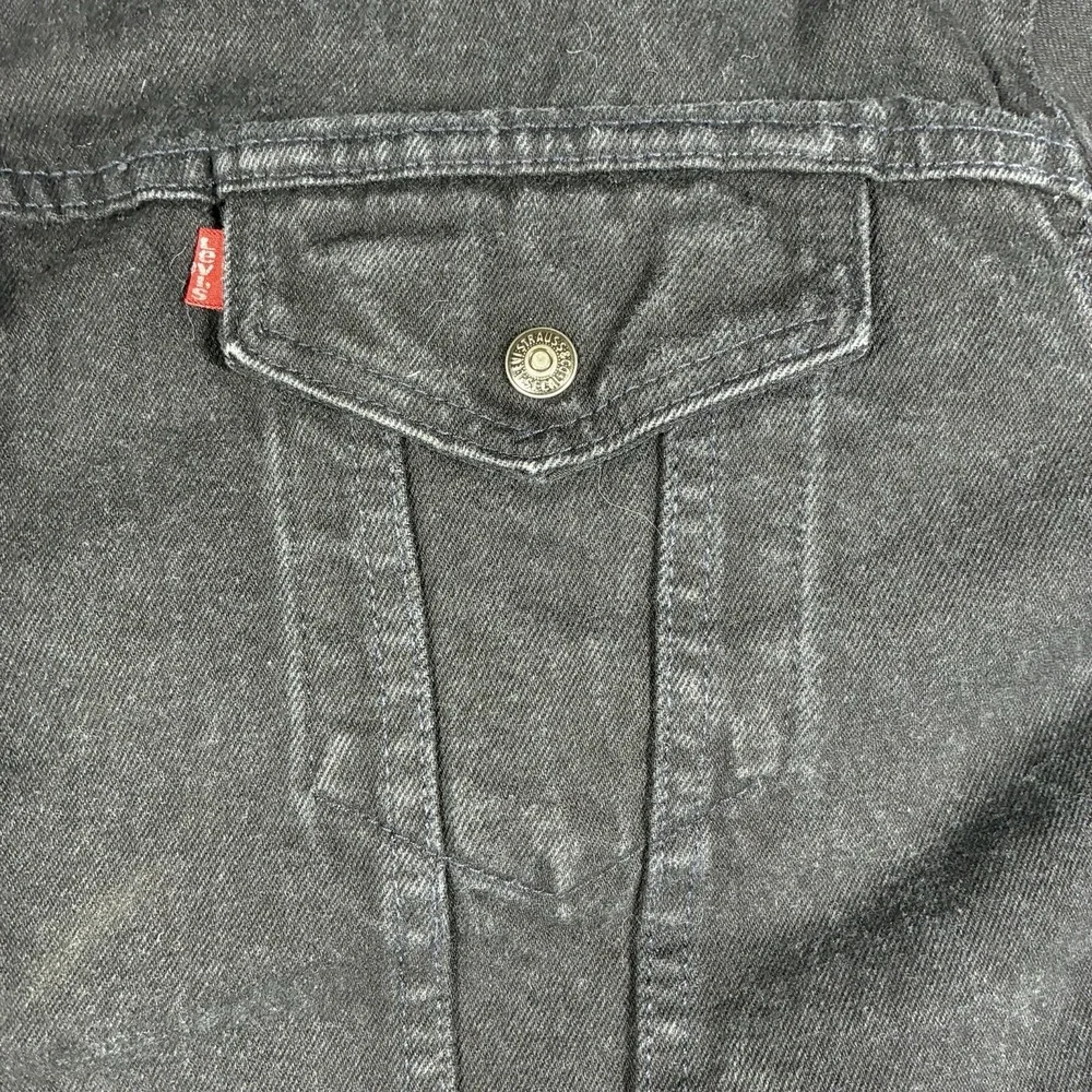 VTG 1995 Levis 70629 Blackout Mens L Sherpa Lined Denim Trucker Type 3 Jacket